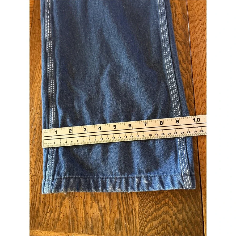 Liberty Overalls Mens 34x29 Blue Denim Bib Workwear Carpenter Utility Pockets